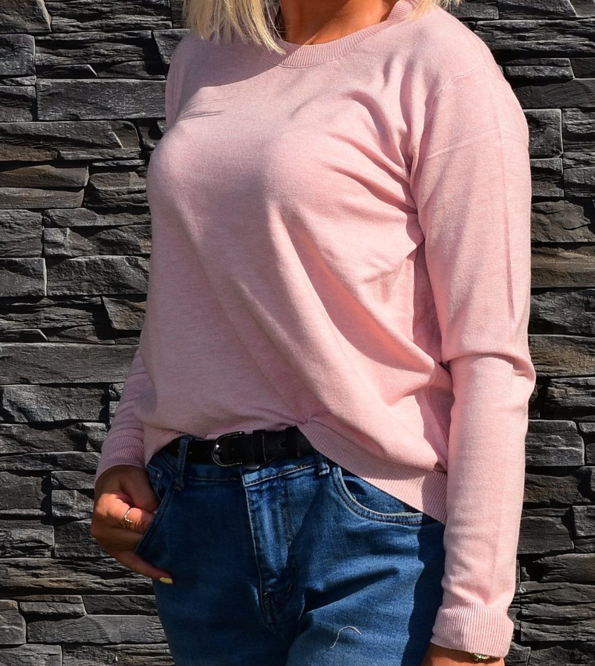Sweter 018101SZ basic dekolt pod szyję - obrazek 5