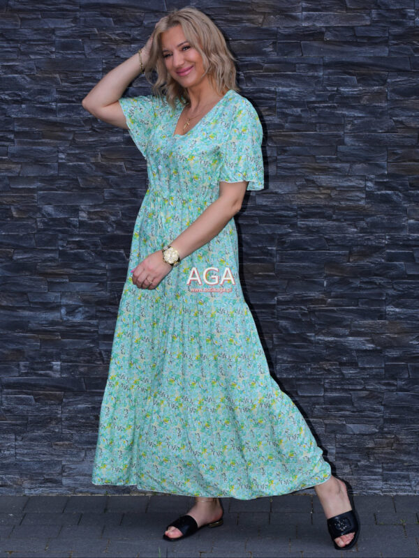 Sukienka CLAUDE maxi przewiewna z bawełną #2 - Zielony