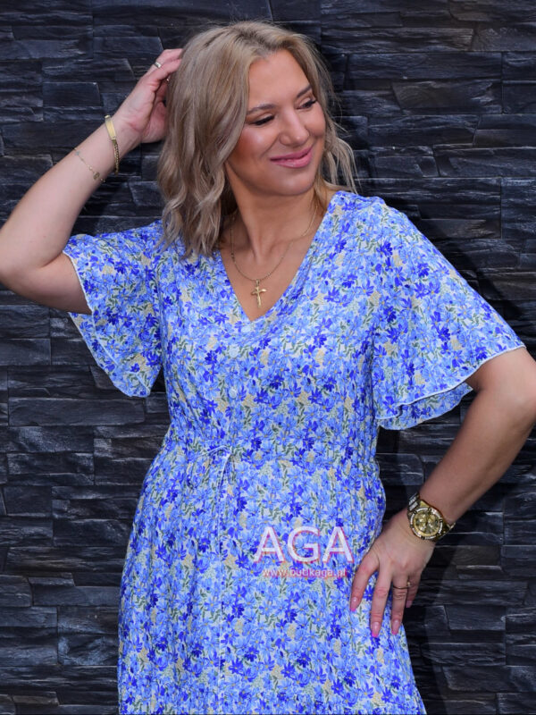 Sukienka CLAUDE maxi przewiewna z bawełną #2 - Niebieski