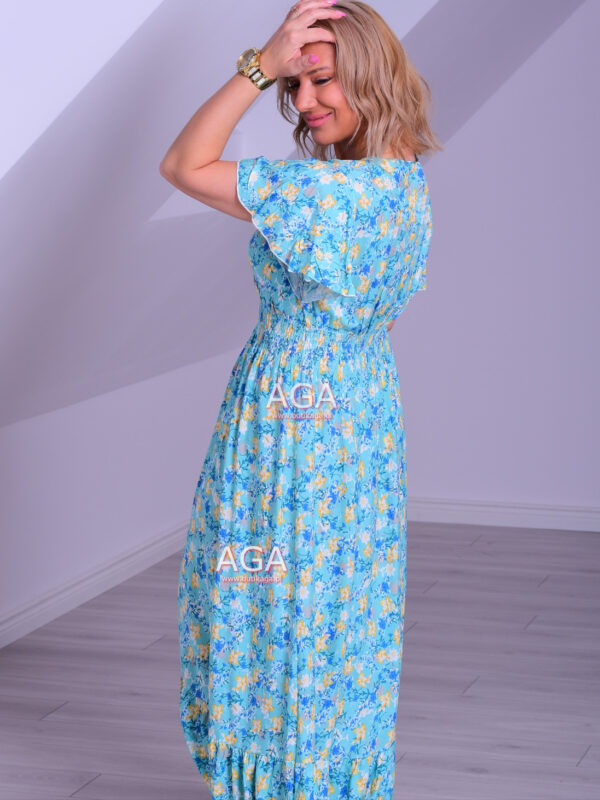 Sukienka AVES 02 midi przewiewna z bawełną#2 - turkus