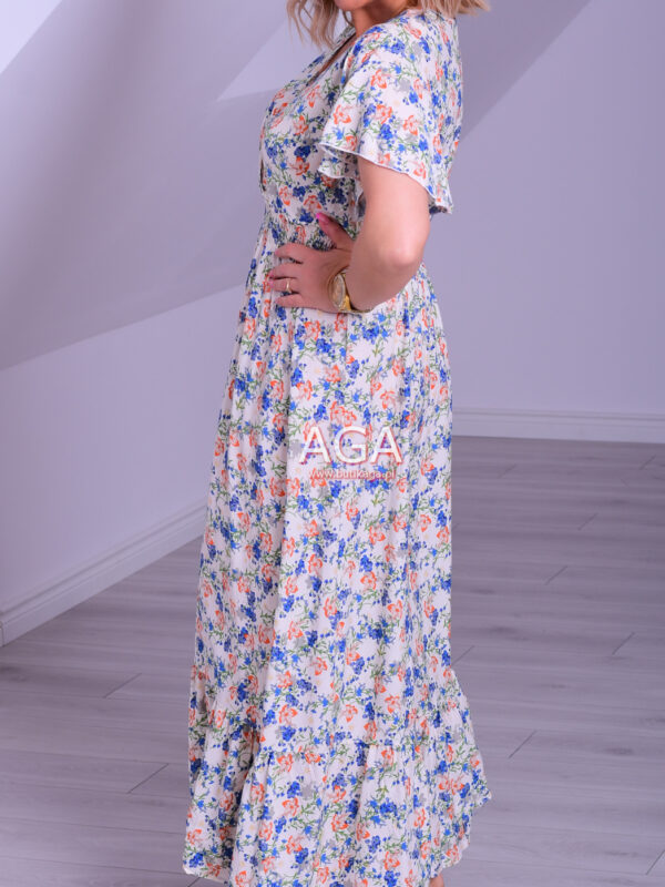 Sukienka AVES 02 midi przewiewna z bawełną#2 - Ecru