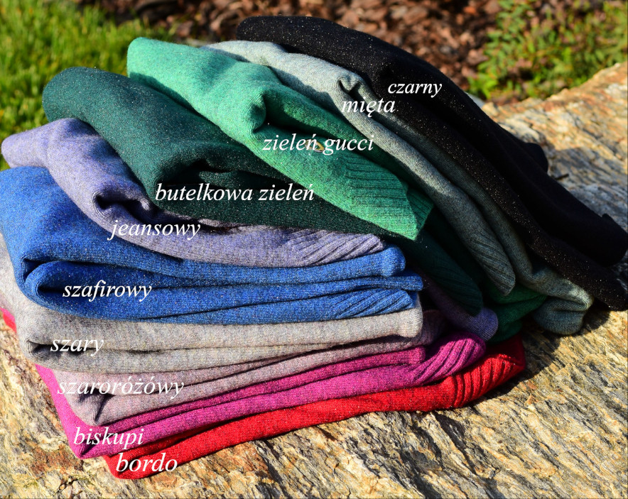 Sweter 018059SZ dekolt pod szyję melanż - obrazek 3