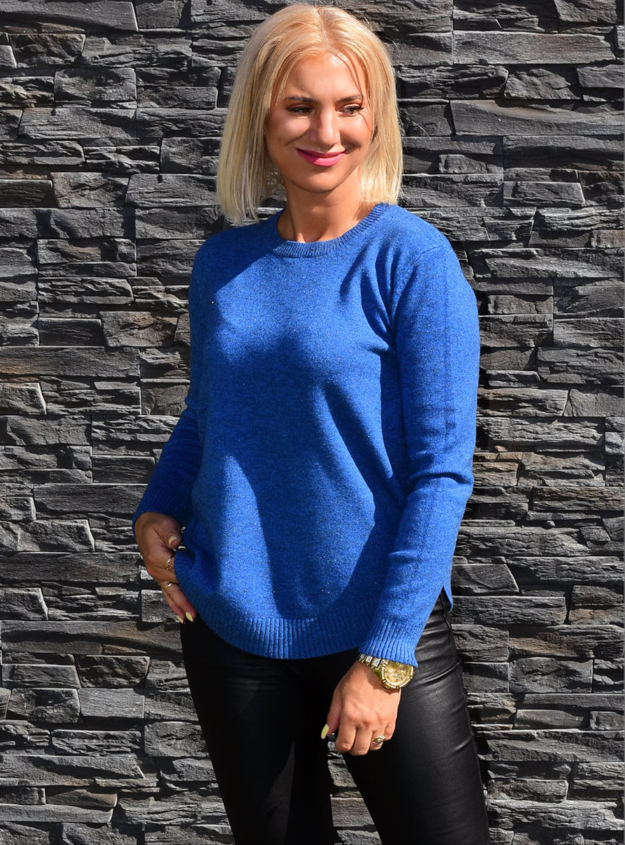 Sweter 018059SZ dekolt pod szyję melanż - obrazek 4