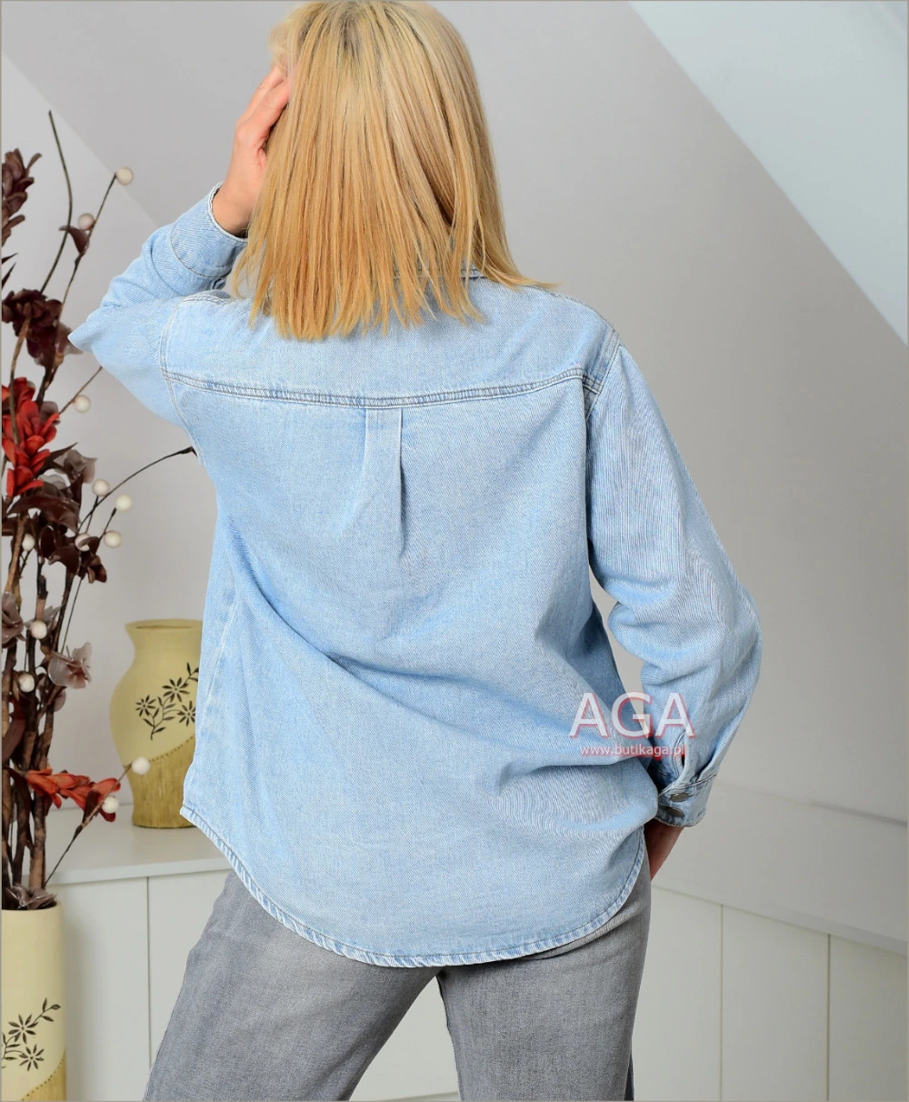 Jasna koszula jeansowa light jeans - obrazek 4