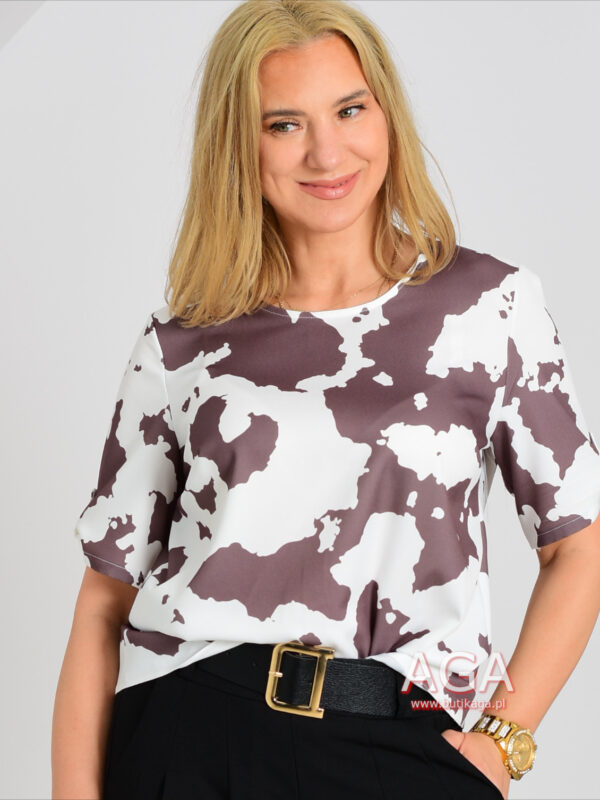 Bluzka zwierzęcy print KRÓWKA